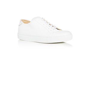Collegium Men's Classic Pillar Leather Low-Top Sneakers- White